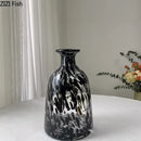 Axyaa Leopard Texture Glass Vase Modern Floral Arrangement Room Decor