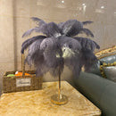 Axyaa Rechargeable Ostrich Feather Table Lamp: Nordic Romantic Night Light for Cozy Bedroom