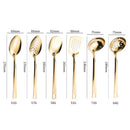 Axyaa Stainless Steel Cutlery Set Spoon Spatula Clander Kitchenware Mirror Polished