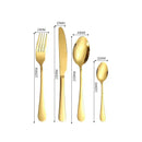 Axyaa Gold Cutlery Set in Specular Light Stainless Steel