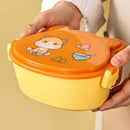Axyaa Cat Shaped Double Layer Bento Box with Utensils and Microwave-Safe Features