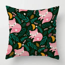 Axyaa Linen Fox Sofa Cushion Cover 50x50 Square Home Décor Pillowcase