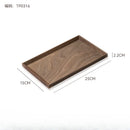 Axyaa Wooden Tea & Coffee Serving Tray Solid Walnut Wood Rectangular Snack Tray