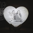 Axyaa Personalized Moon Lamp with Photo Text Heart Shape Night Light - Custom Gift