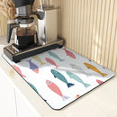 Axyaa Diatom Mud Kitchen Drain Pads - Sea Fish Absorbent Tableware Mat