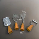 Axyaa Stainless Steel Egg Beater with Wooden Handle for Kitchen Baking