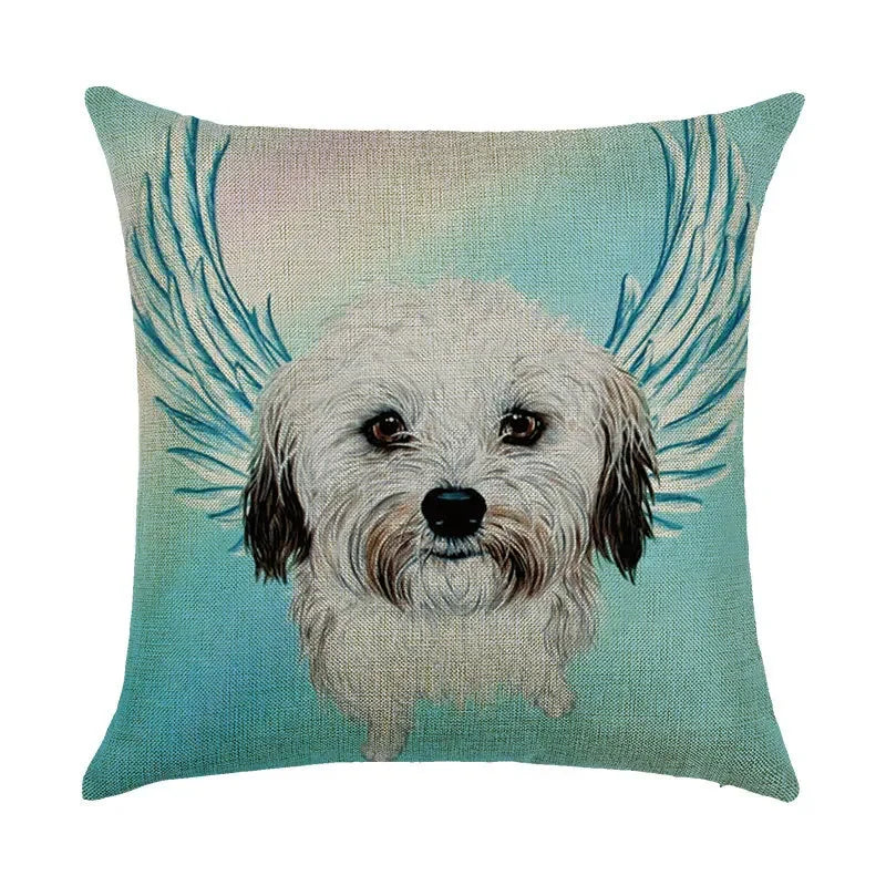 Axyaa Cartoon Dog Linen Pillowcase 45*45cm