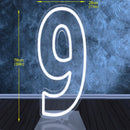 Axyaa 76cm Large Number Neon Sign Stand Up Transparent Dimmable Letter Light