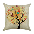 Axyaa Cartoon Pattern Linen Pillowcase - Home Sofa Decorative Cushion Cover