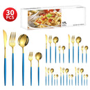 Axyaa 30-Piece Stainless Steel Cutlery Set for Dining Banquets