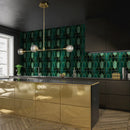 Luxury Green Gilded Marble PVC Tile for Modern Home Decor by Axyaa