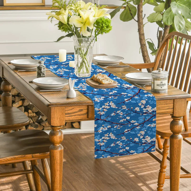 Axyaa Floral Vase Table Runner: Elegant Dining Room Decor & Holiday Party Essential