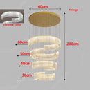 Axyaa Crystal Chandelier Stair Pendant Lamp Living Room Pendant Lights