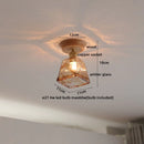 Axyaa Glass Wood LED Ceiling Lamp for Home Restaurant Living Room Decor