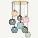 Axyaa Classical Stained Glass Chandelier Hanging Lamp for Living Room
