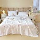 Axyaa Cotton Embroidery Soybean Summer Quilt Double-Layer Duvet Insert Skin-Friendly