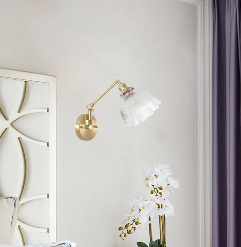 Axyaa Clear Glass LED Wall Sconce with Switch - Nordic Minimalism Wand Lampen