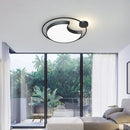 Axyaa Modern Iron LED Round Ceiling Light Fixture for Bedroom Living Room