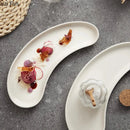 Axyaa White Porcelain Plate - Ceramic Sushi Dessert Snack Dim Sum Molecular Cuisine Plate