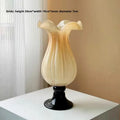 Axyaa High-Footed Glass Vase and Ornament - Ancient Style Elegance