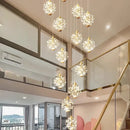 Axyaa Crystal Chandelier Stair Pendant Lamp Living Room Interior Lighting
