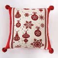 Axyaa Red Snowflake Cushion Cover - Christmas Sofa Pillowcase