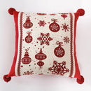 Axyaa Red Snowflake Cushion Cover - Christmas Sofa Pillowcase