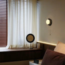 Axyaa Wooden Stair LED Wall Light Fixture - Black Ash Wood Glass Ball Bedroom Lamp