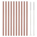 Axyaa 12Pcs Glass Straw Set: Reusable Straws 8'' Long with Cleaning Brush