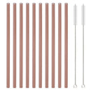Axyaa 12Pcs Glass Straw Set: Reusable Straws 8'' Long with Cleaning Brush