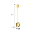 Axyaa Cartoon Dessert Spoon Set - Gold Cutlery for Coffee, Ice Cream, and More