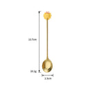 Axyaa Cartoon Dessert Spoon Set - Gold Cutlery for Coffee, Ice Cream, and More