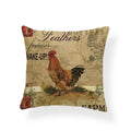 Axyaa Watercolor Rooster Pattern Pillowcase Home Decor Throw Cushion Cover