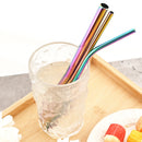 Axyaa Stainless Steel Sharp Metal Drinking Straw Set with Cleaner Brush