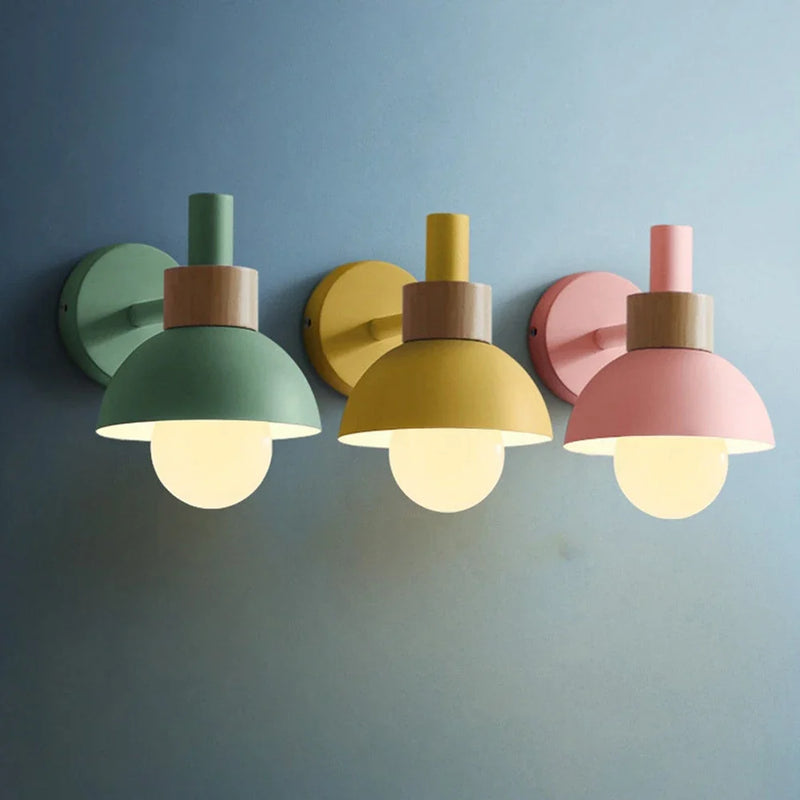 Axyaa Wood Sconce LED Wall Lamp Shade for Modern Indoor Lighting