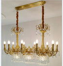 Axyaa Solid Brass Crystal Chandelier French Style Pendant Lamp