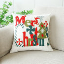 Axyaa Christmas Holiday Decor Embroidery Pillowcase - Festive Living Room Sofa Cushion Cover