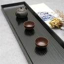 Axya Japanese Style Black Wooden Tray, 66cm Rectangle Coffee Tea Set Plate