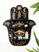 Axyaa Crystal Evil Eye Wall Shelf Multilayer Stone Holder Display Stand