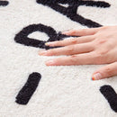 Axyaa Plush Black White Lines Carpet: Modern Luxury Room Decor Rug