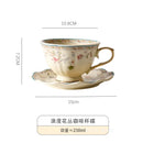 Axyaa Floral Vine Ceramic Coffee Cup & Saucer Set