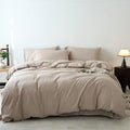 Axyaa 100% Cotton Yarn-Dyed 4-Piece Duvet Set - Ultra-Soft Bedding