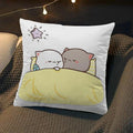Axyaa Peach Cat Soft Cushion Cover 45x45 for Bed Sofa Home Decor