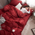 Axyaa Solid Color Bedding Set: Soft Twin Full Queen Size Bed Linens