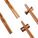Axyaa Bamboo Chopsticks Set 24cm Carbonized Fried Dough Twists 5 pairs Dinnerware Home Hotel