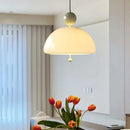 Axyaa White Glass Dining Pendant Light - Minimalist Design for Living Room