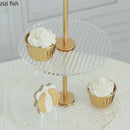 Axya Double Layer Cake Rack with Snack Trays, Dessert Plates, and Donut Stands