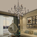 Axyaa Nordic Silver Gold Black LED Chandelier for Living Room Bedroom Decoration