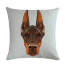 Cartoon Dog Cushion Cover by Axyaa - Linen Pet Pillow for Home Office Sofa Decor