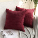 Axyaa Striped Corduroy Cushion Covers: Soft Home Decor for Sofa, Living Room